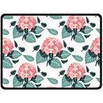 Flowers Hydrangeas Fleece Blanket (Large)