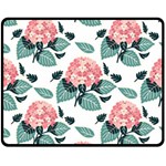 Flowers Hydrangeas Fleece Blanket (Medium)