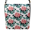 Flowers Hydrangeas Flap Closure Messenger Bag (L)