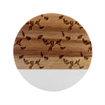 Flowers Hydrangeas Marble Wood Coaster (Round)