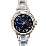 Starsstar Glitter Round Italian Charm Watch