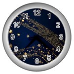 Starsstar Glitter Wall Clock (Silver)