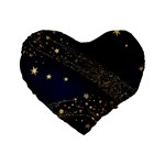 Starsstar Glitter Standard 16  Premium Flano Heart Shape Cushions