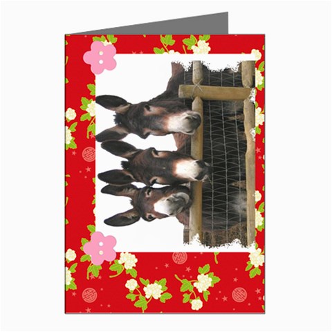 Three donks Greeting Cards (Pkg of 8) from ArtsNow.com Left