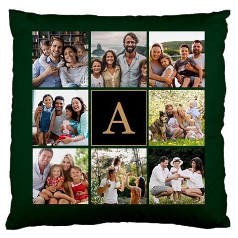 Personalized Initial 8 Photo Large Cushion Case Large Cushion Case (One Side) from ArtsNow.com Front