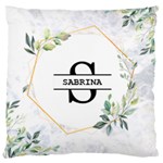 Personalized Initial Name Floral Large Cushion Case Large Cushion Case (One Side)