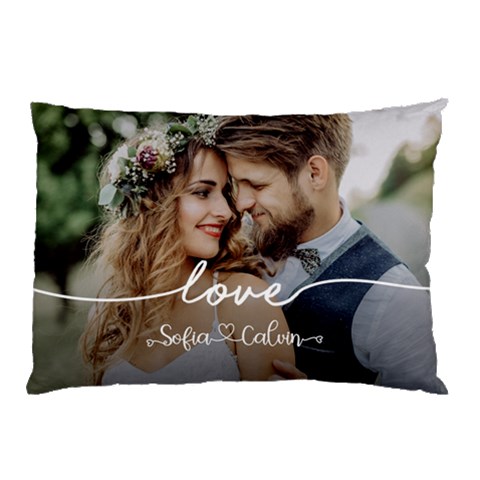 Personalized Love Couple Wedding Name Pillow Case Pillow Case from ArtsNow.com 26.62 x18.9  Pillow Case