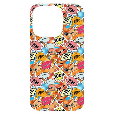 Pop Culture Abstract Pattern iPhone 14 Pro Black UV Print Case from ArtsNow.com Front