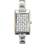 Erotic Pants Motif Black And White Graphic Pattern Black Backgrond Rectangle Italian Charm Watch