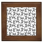 Erotic Pants Motif Black And White Graphic Pattern Black Backgrond Framed Tile