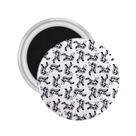 Erotic Pants Motif Black And White Graphic Pattern Black Backgrond 2.25  Magnets from ArtsNow.com Front