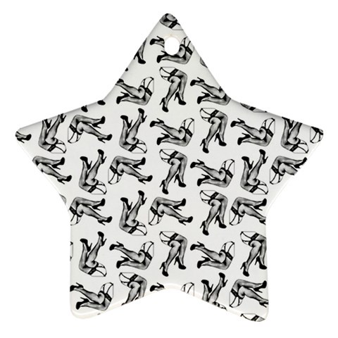 Erotic Pants Motif Black And White Graphic Pattern Black Backgrond Ornament (Star) from ArtsNow.com Front