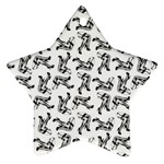 Erotic Pants Motif Black And White Graphic Pattern Black Backgrond Ornament (Star)