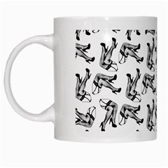 Erotic Pants Motif Black And White Graphic Pattern Black Backgrond White Mug from ArtsNow.com Left