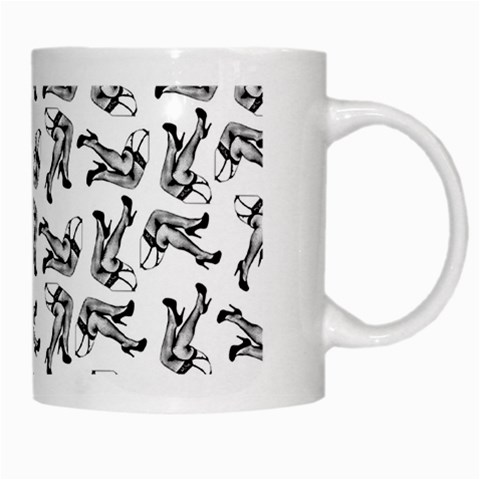 Erotic Pants Motif Black And White Graphic Pattern Black Backgrond White Mug from ArtsNow.com Right