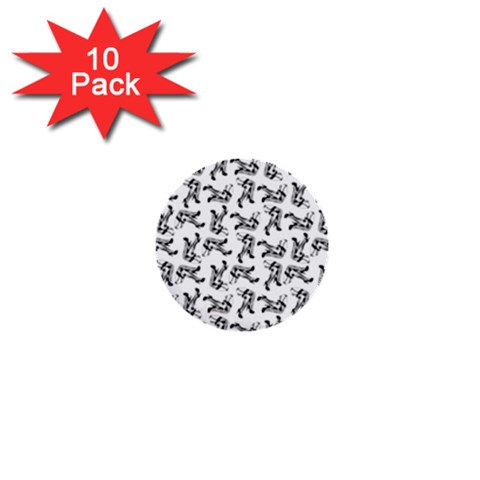 Erotic Pants Motif Black And White Graphic Pattern Black Backgrond 1  Mini Buttons (10 pack)  from ArtsNow.com Front