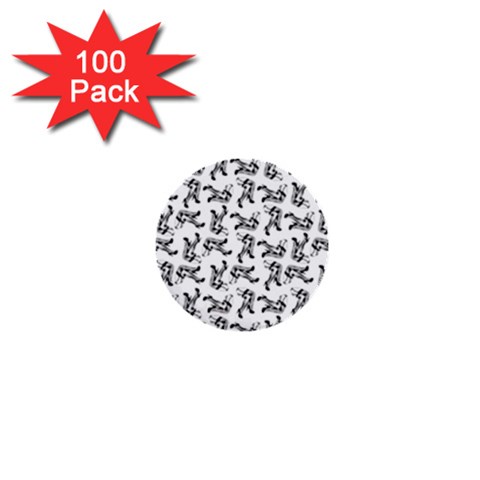 Erotic Pants Motif Black And White Graphic Pattern Black Backgrond 1  Mini Buttons (100 pack)  from ArtsNow.com Front