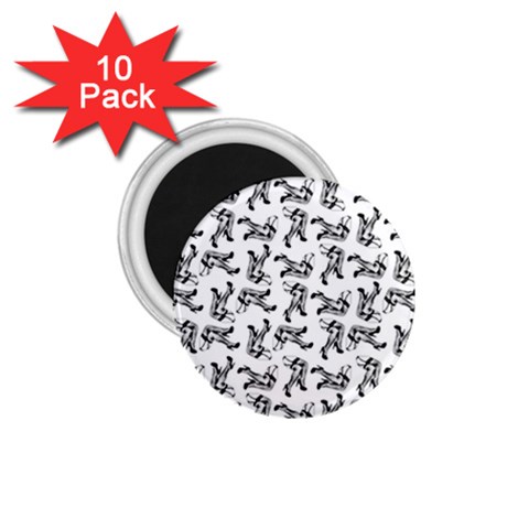 Erotic Pants Motif Black And White Graphic Pattern Black Backgrond 1.75  Magnets (10 pack)  from ArtsNow.com Front