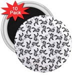 Erotic Pants Motif Black And White Graphic Pattern Black Backgrond 3  Magnets (10 pack) 