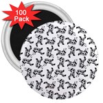 Erotic Pants Motif Black And White Graphic Pattern Black Backgrond 3  Magnets (100 pack)