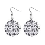 Erotic Pants Motif Black And White Graphic Pattern Black Backgrond Mini Button Earrings