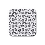 Erotic Pants Motif Black And White Graphic Pattern Black Backgrond Rubber Coaster (Square)