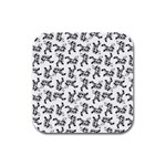 Erotic Pants Motif Black And White Graphic Pattern Black Backgrond Rubber Square Coaster (4 pack)