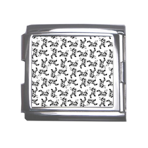 Erotic Pants Motif Black And White Graphic Pattern Black Backgrond Mega Link Italian Charm (18mm) from ArtsNow.com Front