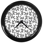 Erotic Pants Motif Black And White Graphic Pattern Black Backgrond Wall Clock (Black)