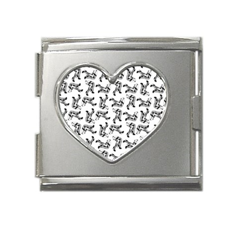 Erotic Pants Motif Black And White Graphic Pattern Black Backgrond Mega Link Heart Italian Charm (18mm) from ArtsNow.com Front