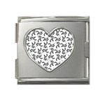 Erotic Pants Motif Black And White Graphic Pattern Black Backgrond Mega Link Heart Italian Charm (18mm)