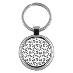 Erotic Pants Motif Black And White Graphic Pattern Black Backgrond Key Chain (Round)