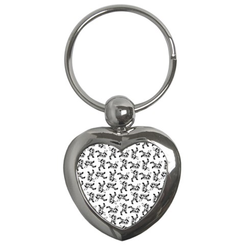 Erotic Pants Motif Black And White Graphic Pattern Black Backgrond Key Chain (Heart) from ArtsNow.com Front