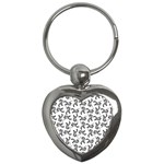 Erotic Pants Motif Black And White Graphic Pattern Black Backgrond Key Chain (Heart)