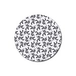 Erotic Pants Motif Black And White Graphic Pattern Black Backgrond Rubber Coaster (Round)