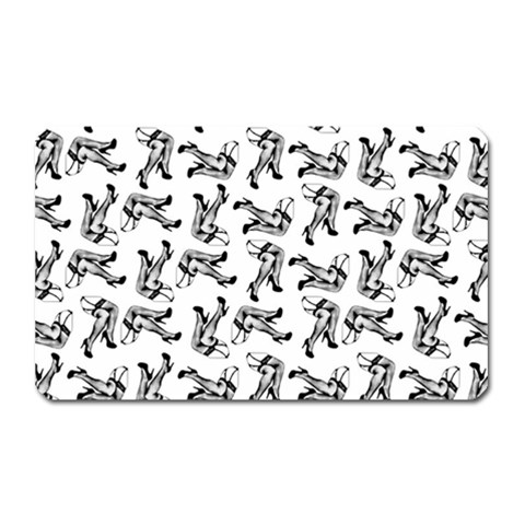 Erotic Pants Motif Black And White Graphic Pattern Black Backgrond Magnet (Rectangular) from ArtsNow.com Front