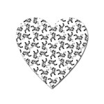 Erotic Pants Motif Black And White Graphic Pattern Black Backgrond Heart Magnet