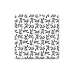 Erotic Pants Motif Black And White Graphic Pattern Black Backgrond Square Magnet