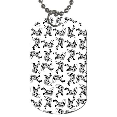 Erotic Pants Motif Black And White Graphic Pattern Black Backgrond Dog Tag (One Side) from ArtsNow.com Front