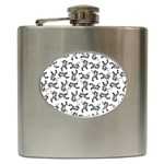 Erotic Pants Motif Black And White Graphic Pattern Black Backgrond Hip Flask (6 oz)