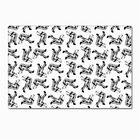 Erotic Pants Motif Black And White Graphic Pattern Black Backgrond Postcard 4 x 6  (Pkg of 10) from ArtsNow.com Front