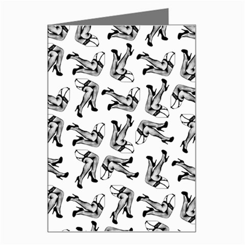 Erotic Pants Motif Black And White Graphic Pattern Black Backgrond Greeting Card from ArtsNow.com Left