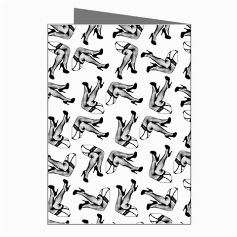 Erotic Pants Motif Black And White Graphic Pattern Black Backgrond Greeting Card from ArtsNow.com Right