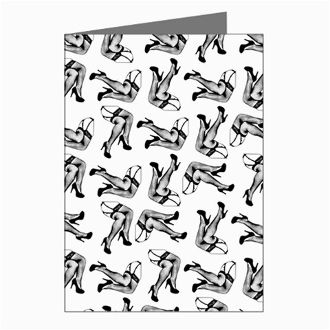 Erotic Pants Motif Black And White Graphic Pattern Black Backgrond Greeting Cards (Pkg of 8) from ArtsNow.com Left