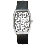 Erotic Pants Motif Black And White Graphic Pattern Black Backgrond Barrel Style Metal Watch