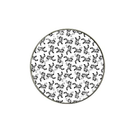 Erotic Pants Motif Black And White Graphic Pattern Black Backgrond Hat Clip Ball Marker from ArtsNow.com Front