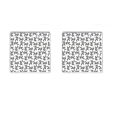 Erotic Pants Motif Black And White Graphic Pattern Black Backgrond Cufflinks (Square) from ArtsNow.com Front(Pair)