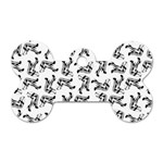 Erotic Pants Motif Black And White Graphic Pattern Black Backgrond Dog Tag Bone (Two Sides)