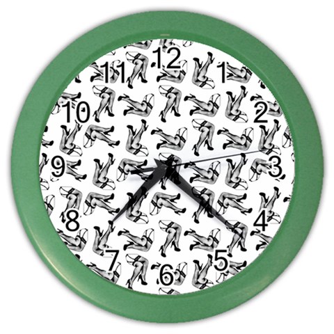 Erotic Pants Motif Black And White Graphic Pattern Black Backgrond Color Wall Clock from ArtsNow.com Front