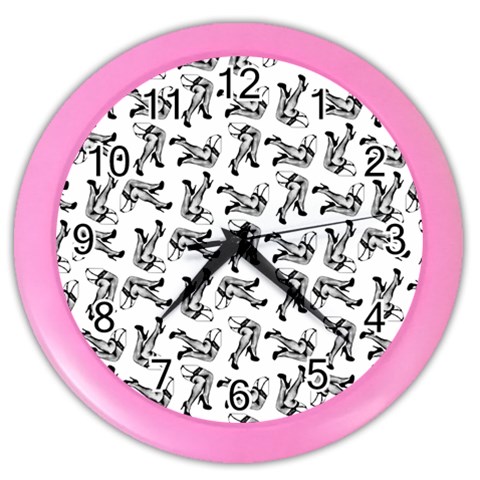 Erotic Pants Motif Black And White Graphic Pattern Black Backgrond Color Wall Clock from ArtsNow.com Front